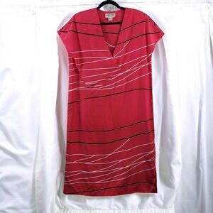 Vintage Mihang Tailored by‎ Sam Noah Dress Womens 16 Red Geometric V Neck Boho